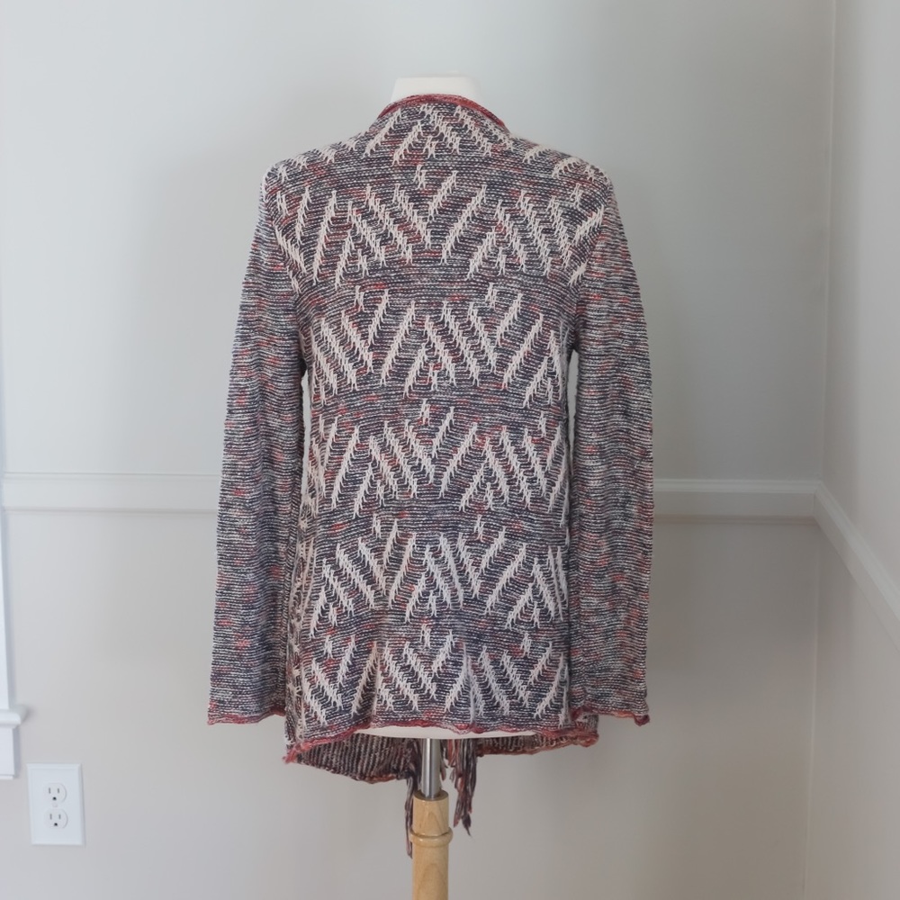 Lucky Brand Open Pattern Boho Fringe Cardigan Swe… - image 4